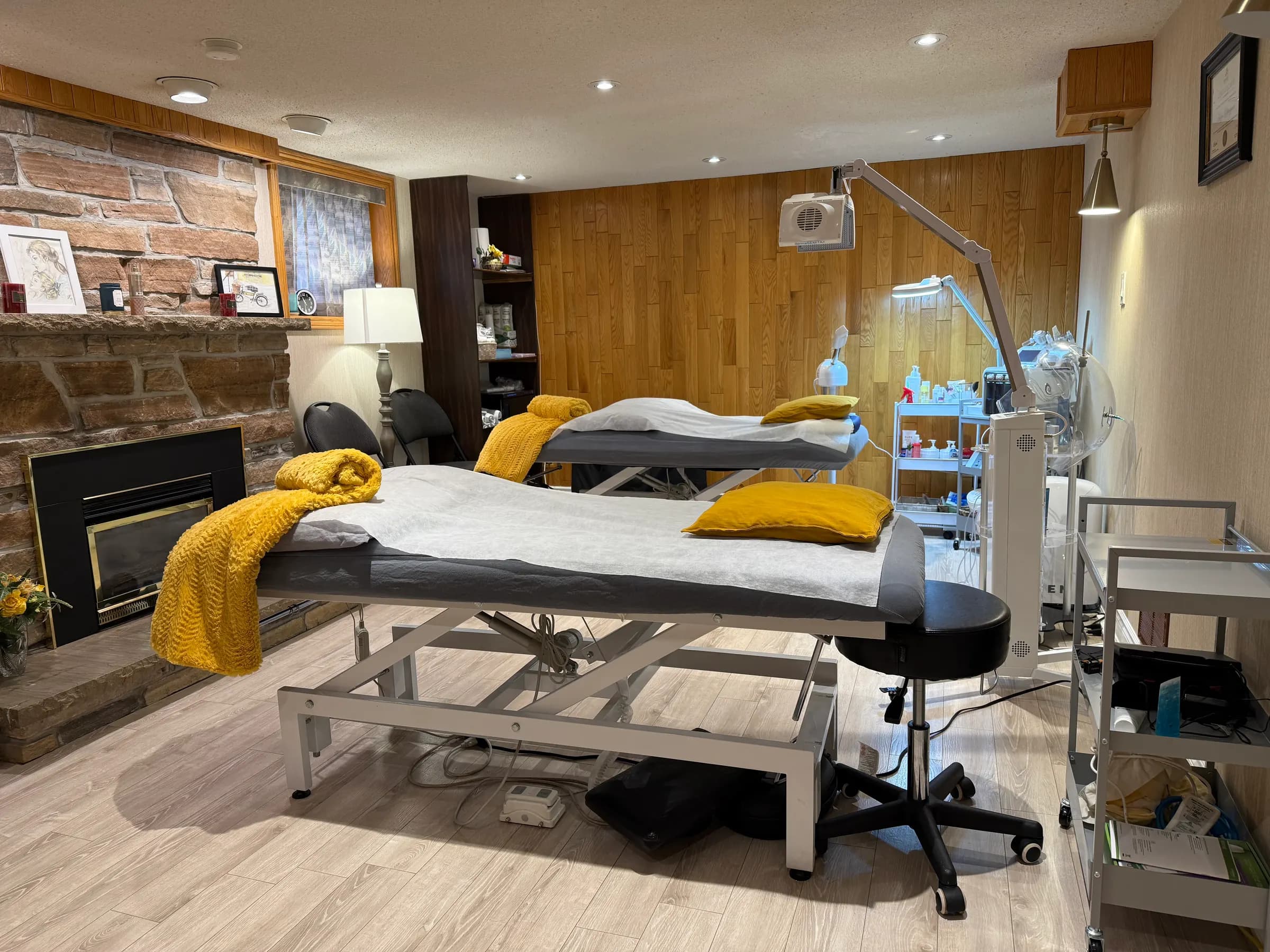 Rosegol Massage Therapy treatment room with two professional massage tables